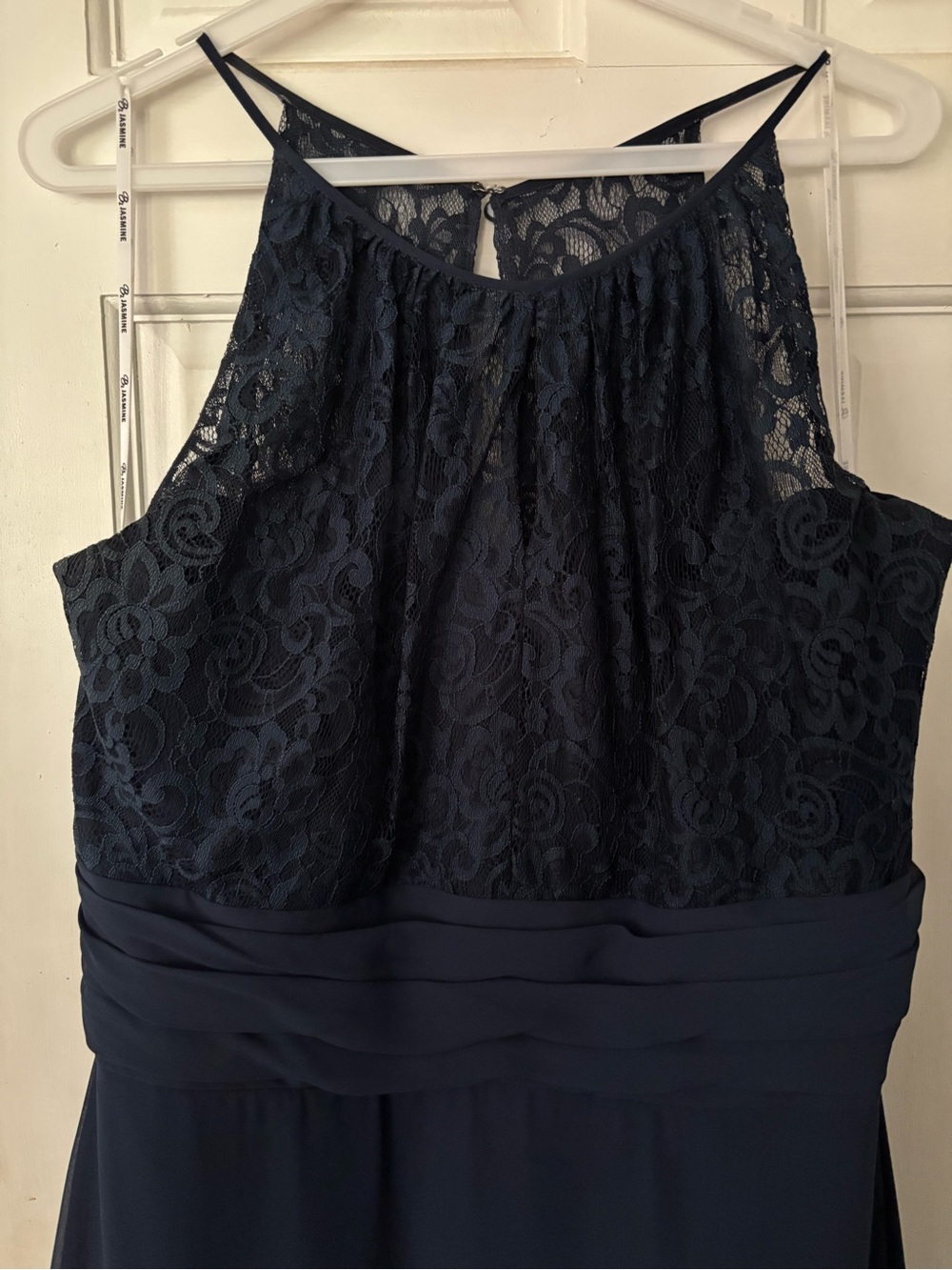 Jasmine Navy Lace Bodice Formal Dress Size N20 ALTERED. - Picture 3 of 6
